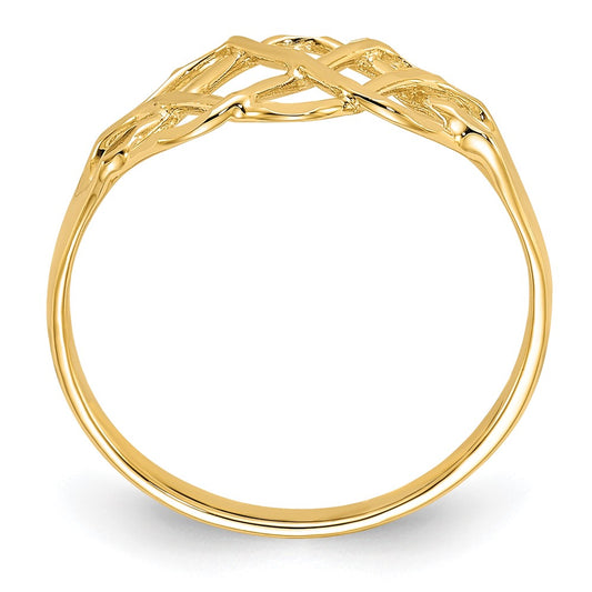 High-Quality 14K Gold Polished Diamond-Cut Ring | Stylish Elegance at a Great Price