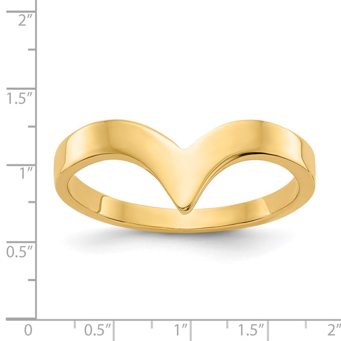 High-Quality 14K Gold Polished Chevron Ring - Stylish & Affordable Luxury-3
