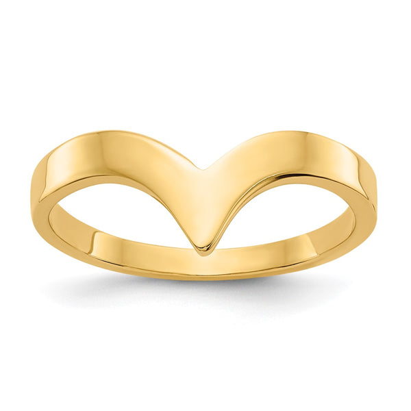 14K Gold Polished Chevron Ring