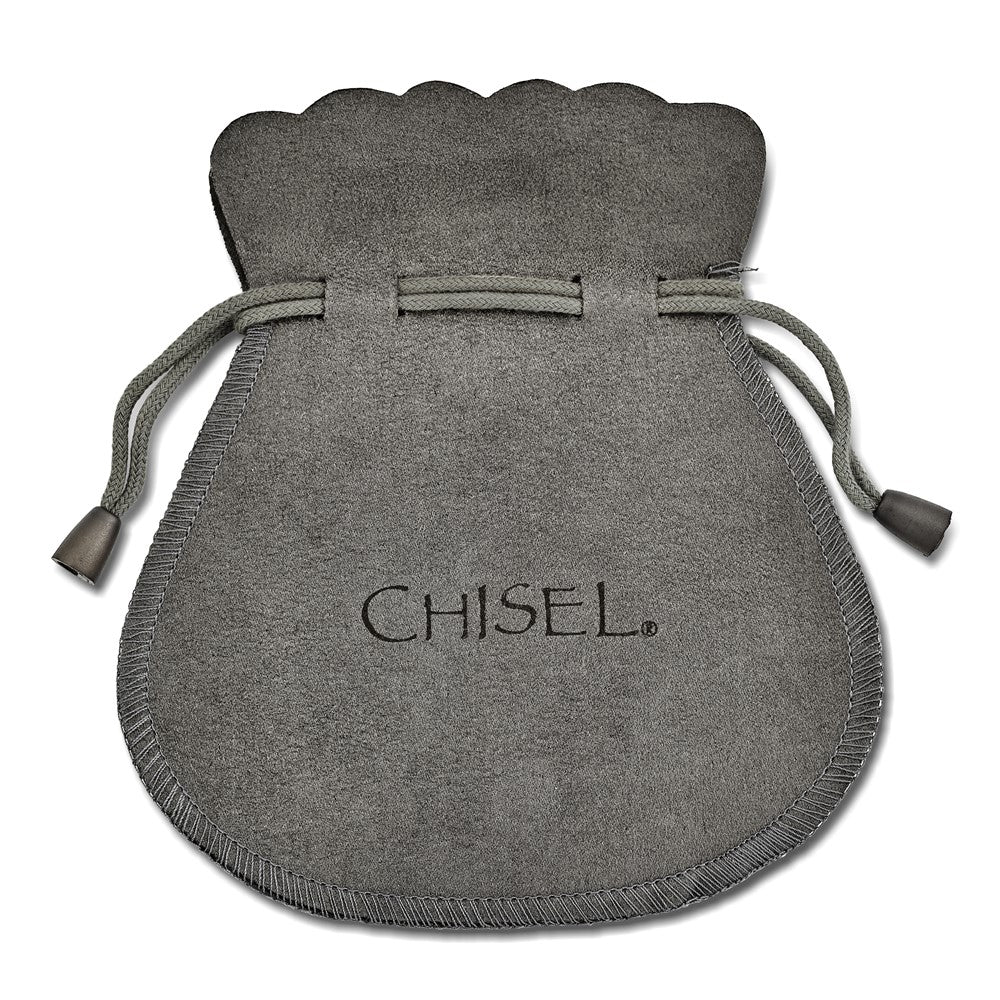 Order Stylish Polished Stainless Steel Chisel Bracelet - Adjustable CZ Bar