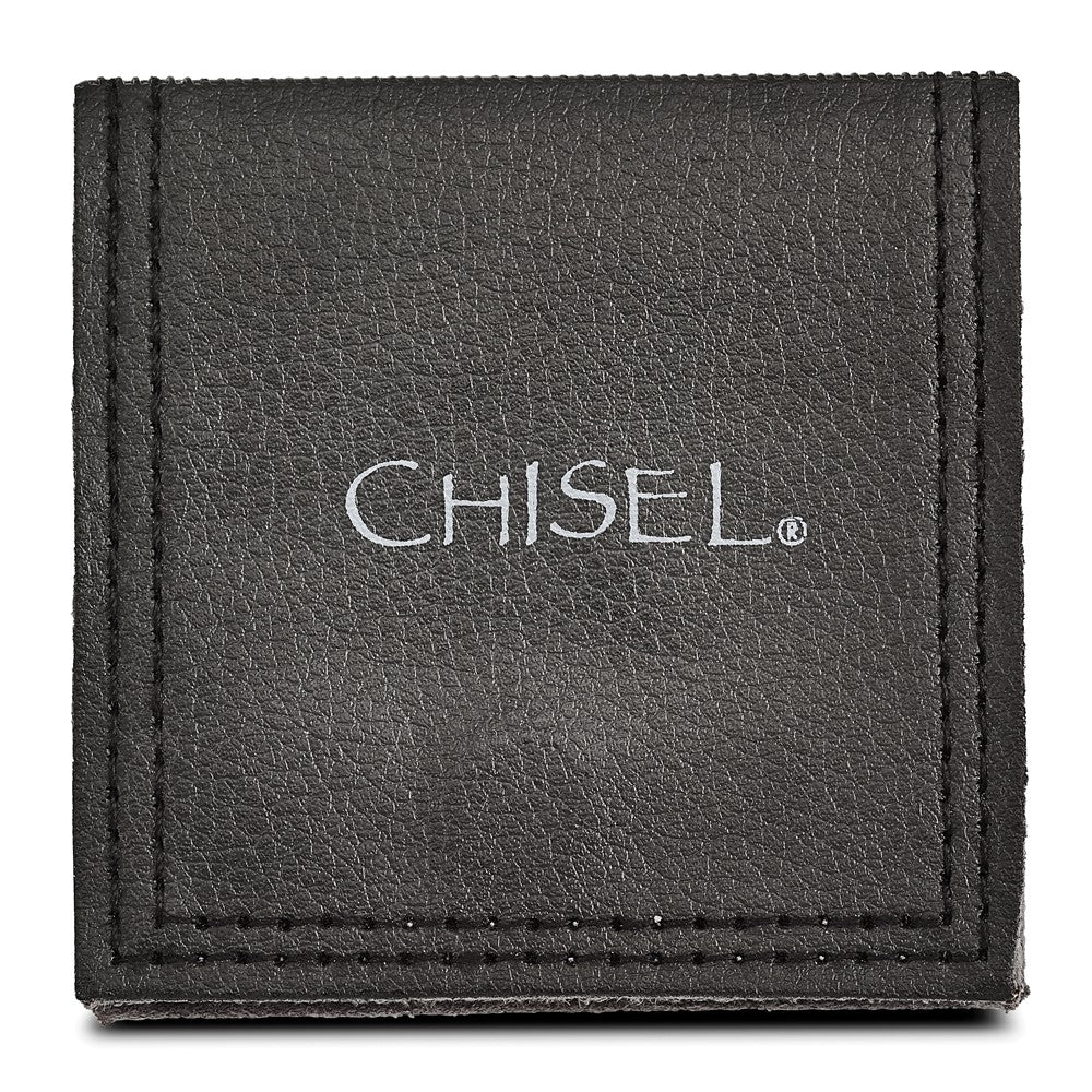 Order Stylish 10mm Chisel Stainless Steel Band - Brushed Black IP & CZ Accents