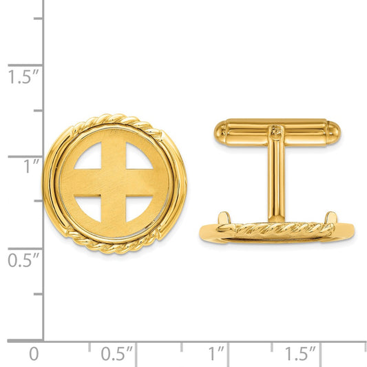 High-Quality 14K Gold Men's Cuff Links - Stylish 16.5mm Wideband Design