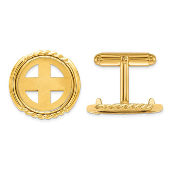 High-Quality 14K Gold Men's Cuff Links - Stylish 16.5mm Wideband Design