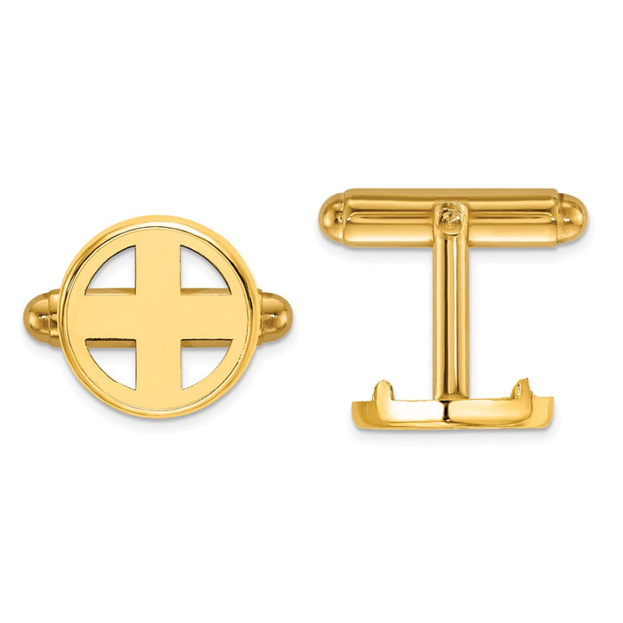 Buy Exclusive 14K Men's Polished Cuff Links - Stylish 13.0mm Wideband Design-1