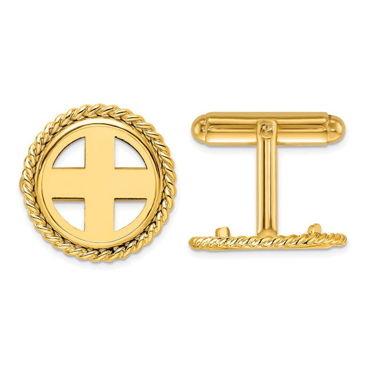 Buy Exclusive 14K Gold Men's Cuff Links - 15mm Twisted Wire Design