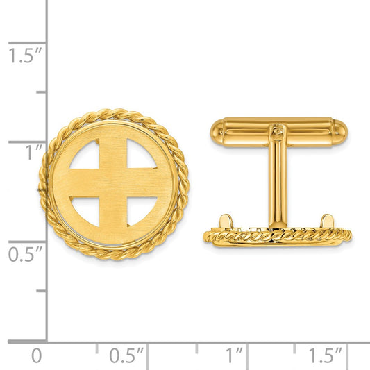 Buy Luxury 14K Men's Polished Wideband Coin Bezel Cuff Links - 16.5mm