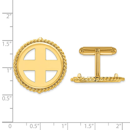 Exclusive 14K Gold Men's Cuff Links - 21.6mm Wideband, Stylish Design