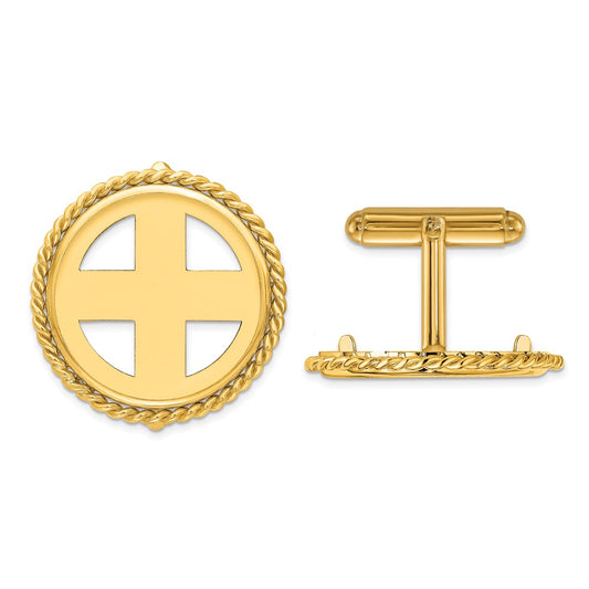 Exclusive 14K Gold Men's Cuff Links - 21.6mm Wideband, Stylish Design