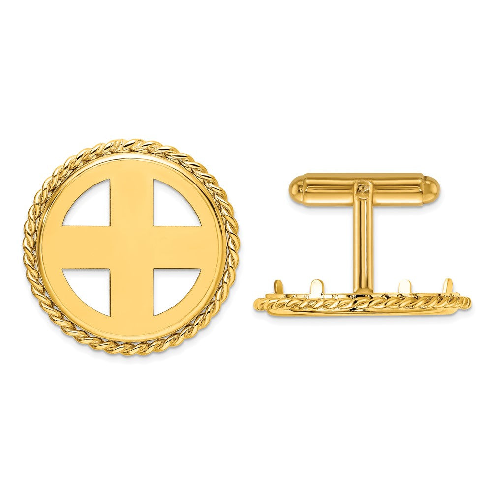 Buy Exclusive 14K Men's Polished Wideband Cuff Links - 22mm Stylish Design