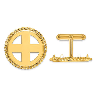 Buy Exclusive 14K Men's Polished Wideband Cuff Links - 22mm Stylish Design