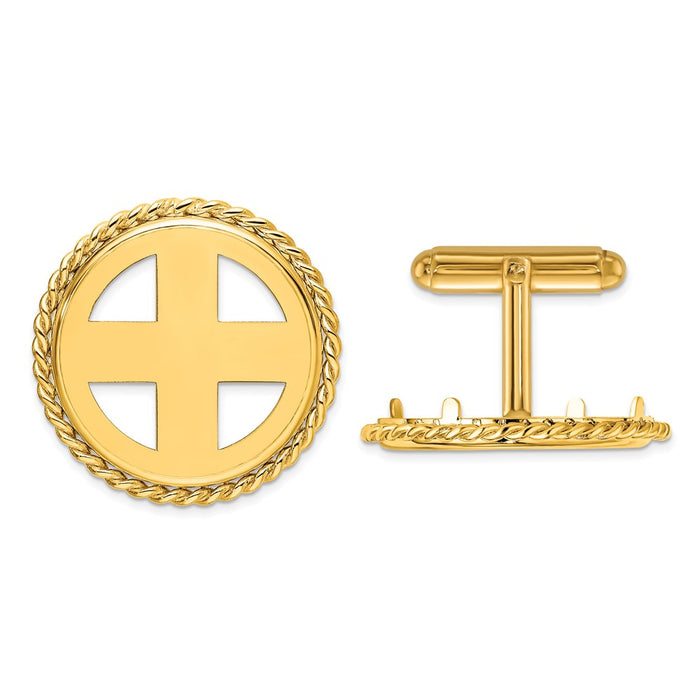 Buy Exclusive 14K Men's Polished Wideband Cuff Links - 22mm Stylish Design-1