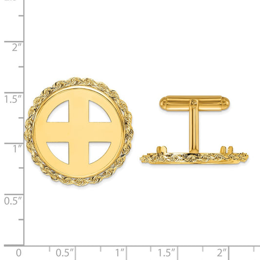Buy Exclusive 14K Men's Polished Rope Cuff Links - 22mm Wideband Value