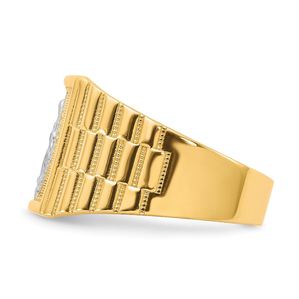 Exclusive Men's 14K Gold & Rhodium Our Lady of Guadalupe Ring - Stylish Value