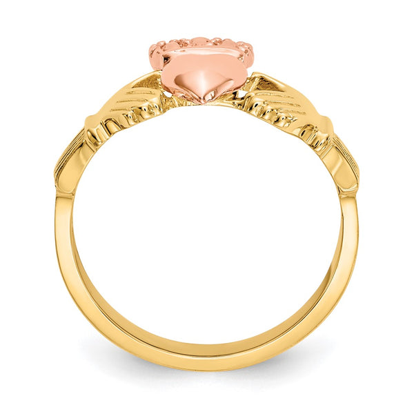 14K Two-Tone Claddagh Ring, 6g