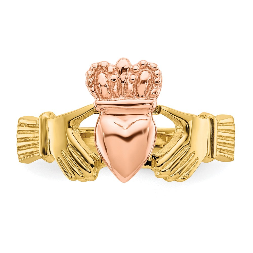 Exclusive 14K Two-Tone Claddagh Ring - Affordable Timeless Elegance, 6g