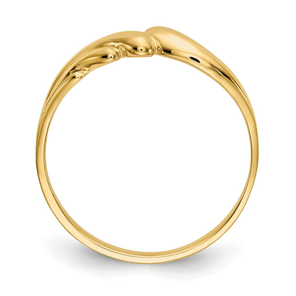 14K Gold Polished Swirl Dome Band Ring - Style GR1-1002250