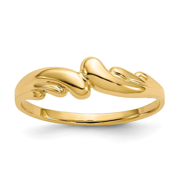 14K Gold Polished Swirl Dome Band Ring - Style GR1-1002250