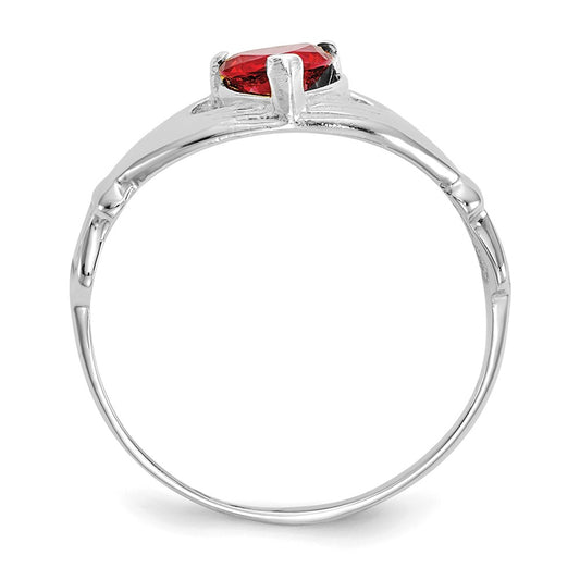 Shop Stylish 14K White Gold Claddagh Heart Ring with CZ, January Birthstone