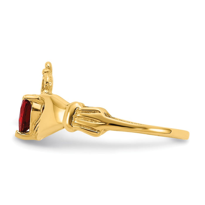 Exclusive 14K Gold Claddagh Heart Ring with January CZ - Affordable Luxury!-3