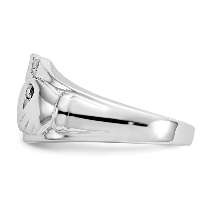 Buy Stylish 14K White Gold Women's Claddagh Ring - High-Quality Design-4