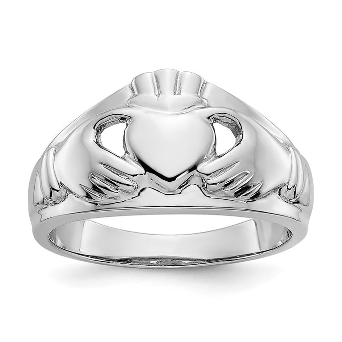 Buy Stylish 14K White Gold Women's Claddagh Ring - High-Quality Design-1