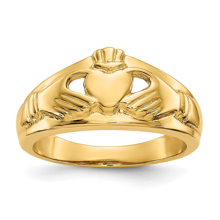 Shop Stylish 14K Gold Polished Women's Claddagh Ring - Premium Quality & Value-1