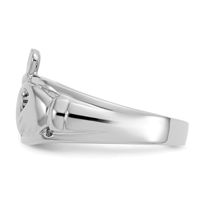 High-Quality 14K White Gold Women's Claddagh Ring - Stylish & Affordable!-3