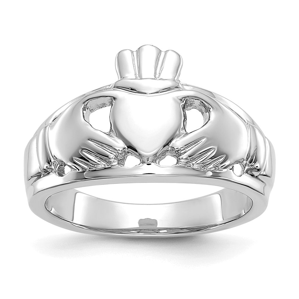 High-Quality 14K White Gold Women's Claddagh Ring - Stylish & Affordable!