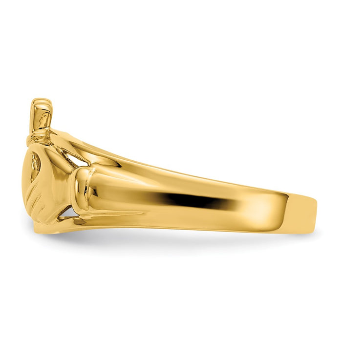 Buy Exclusive 14K Gold Polished Women's Claddagh Ring | Stylish & Affordable-3
