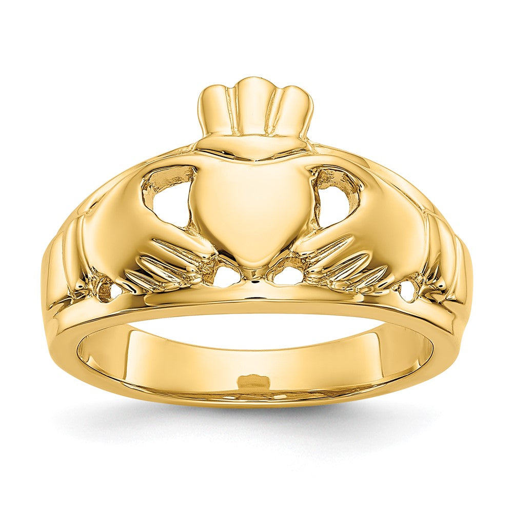 Exclusive 14K Gold Polished Women's Claddagh Ring - Stylish & Affordable Quality