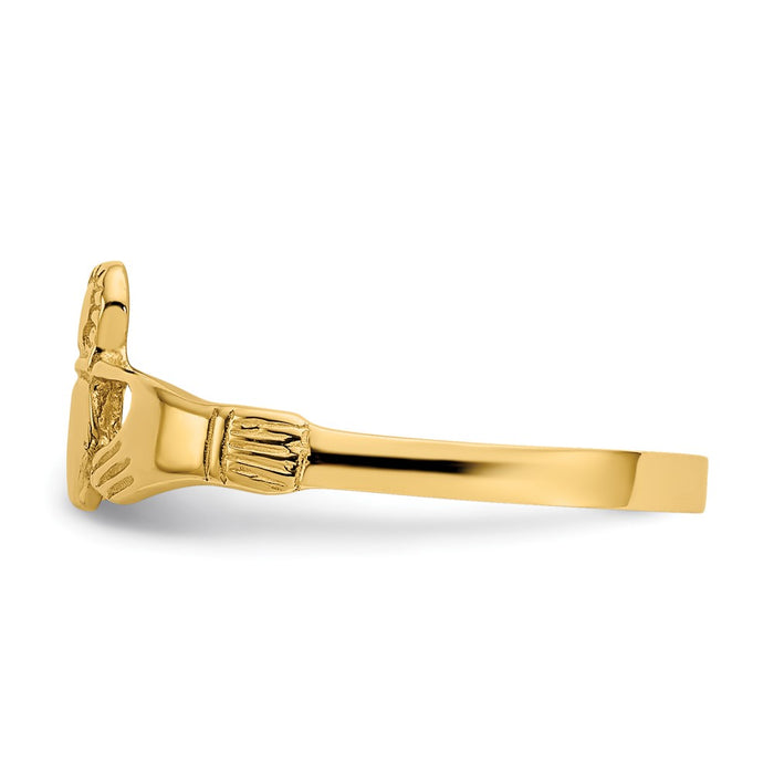 Exclusive 14K Gold Polished Women's Claddagh Ring - Stylish Luxury Jewelry-3