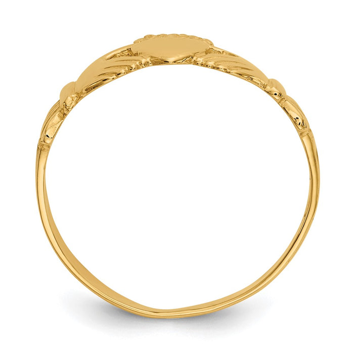 Buy Stylish 14K Gold Polished Women's Claddagh Ring | Exclusive Design & Value-2