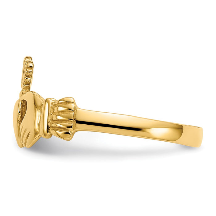 Buy Stylish 14K Gold Polished Women's Claddagh Ring | Exclusive Design & Value-3