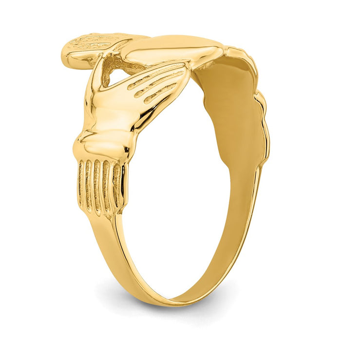 High-Quality 14K Gold Polished Women's Claddagh Ring - Stylish Luxury Value-6