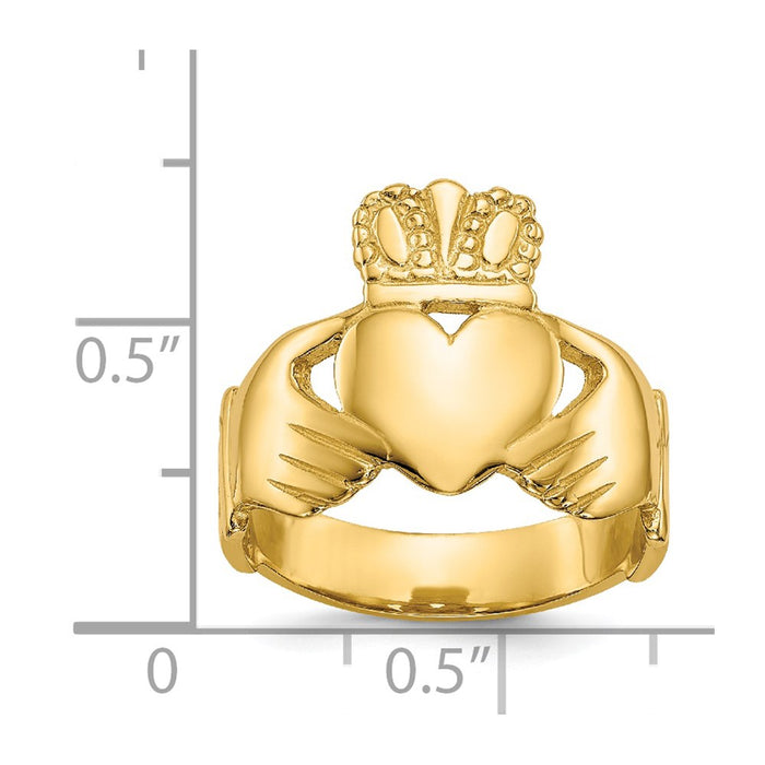 Buy Stylish 14K Gold Polished Women's Claddagh Ring - Affordable Luxury Design-3