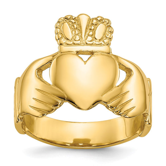 Buy Stylish 14K Gold Polished Women's Claddagh Ring - Affordable Luxury Design