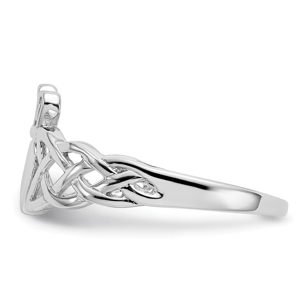 Designer Men's Claddagh Ring in 14K White Gold - Stylish & Affordable Luxury