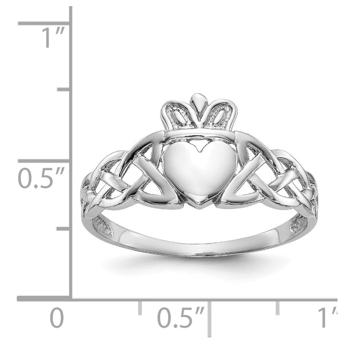 Designer Men's Claddagh Ring in 14K White Gold - Stylish & Affordable Luxury-3