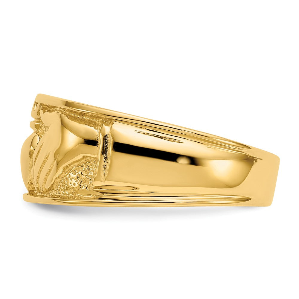 Buy Stylish 14K Polished Gold Men's Claddagh Ring - Exclusive Design, Affordable Price