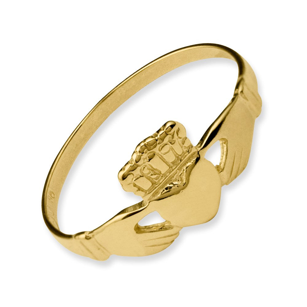 Shop Stylish 14K Gold Polished Women's Claddagh Ring - Exclusive Design!