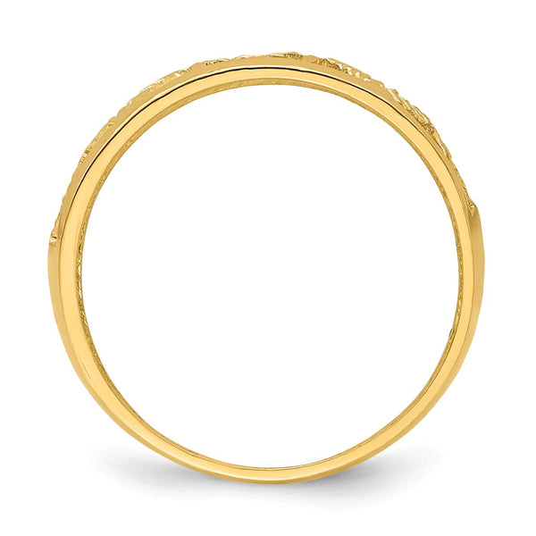 14K Diamond-Cut Five Heart Ring