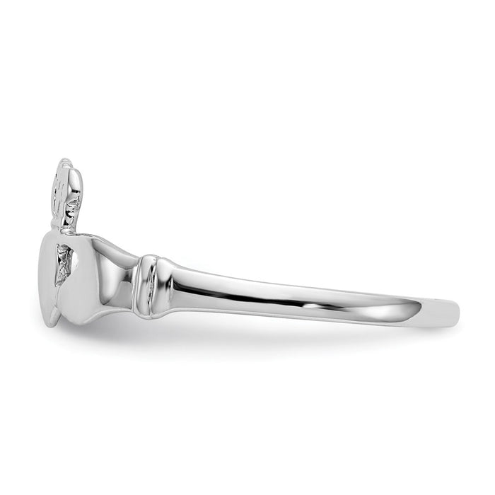 Shop 14K White Gold Women's Claddagh Ring - Stylish & Affordable Jewelry-3