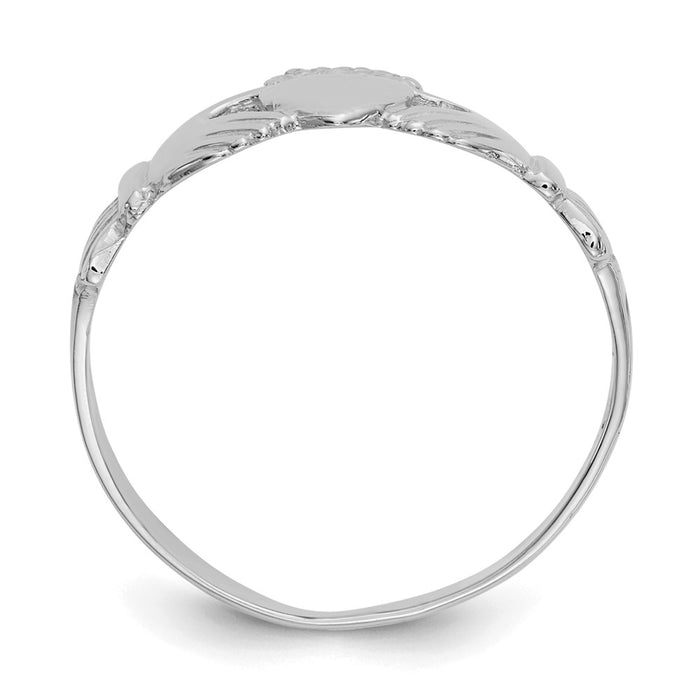 Exclusive 14K White Gold Women's Claddagh Ring - Stylish & Affordable Luxury-2