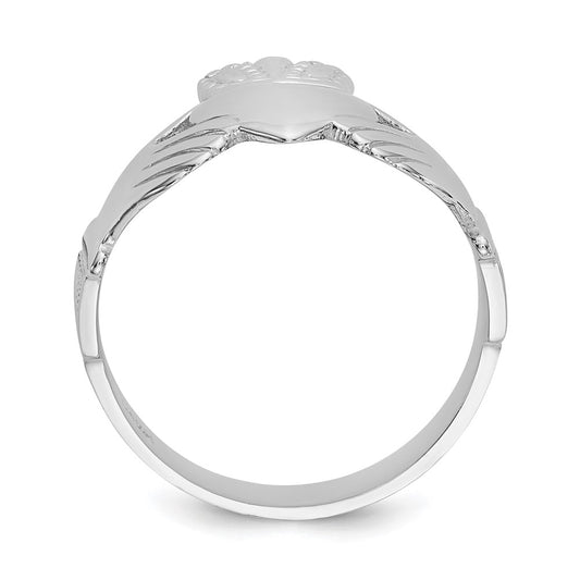High-Quality Men's Claddagh Ring in 14K White Gold - Stylish Design, Affordable Price