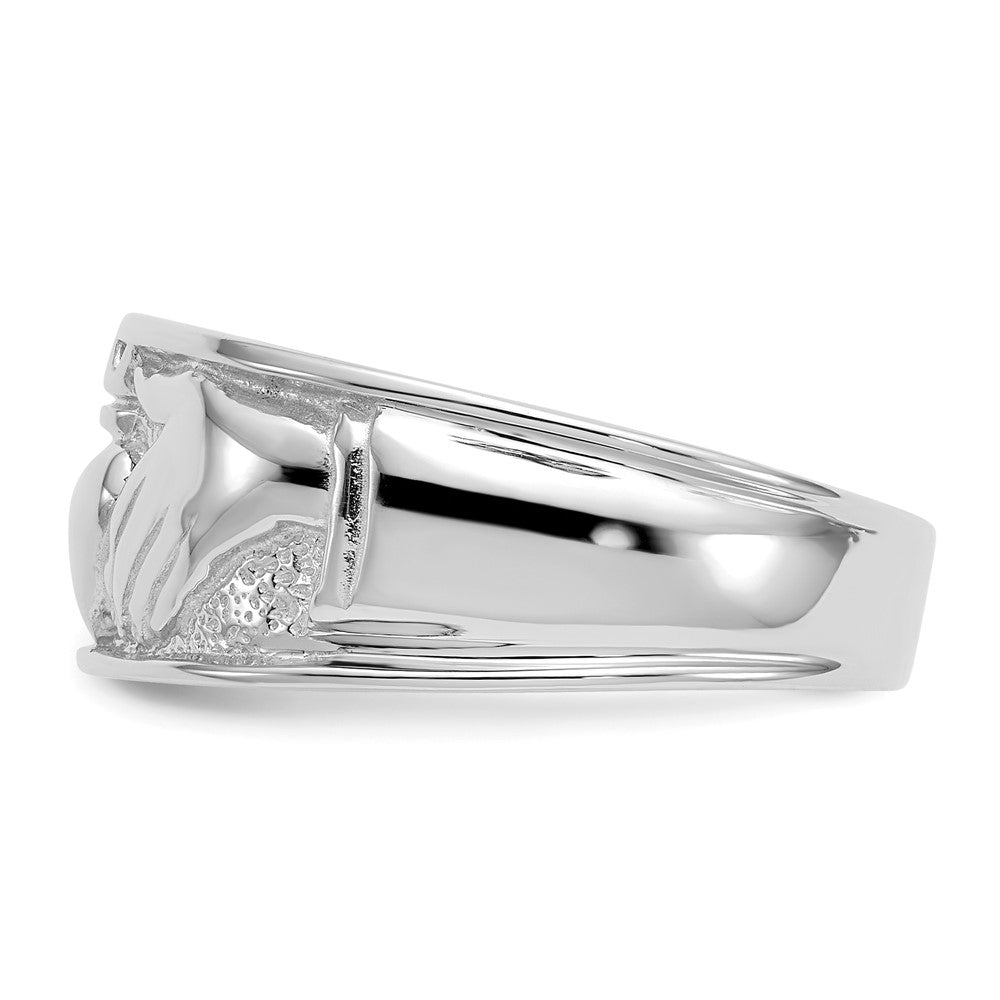 Buy Stylish Men's Claddagh Ring in 14K White Gold - Luxury & Quality Guaranteed