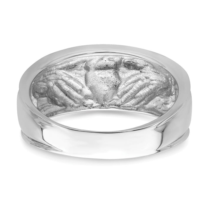 Buy Stylish Men's Claddagh Ring in 14K White Gold - Luxury & Quality Guaranteed-5