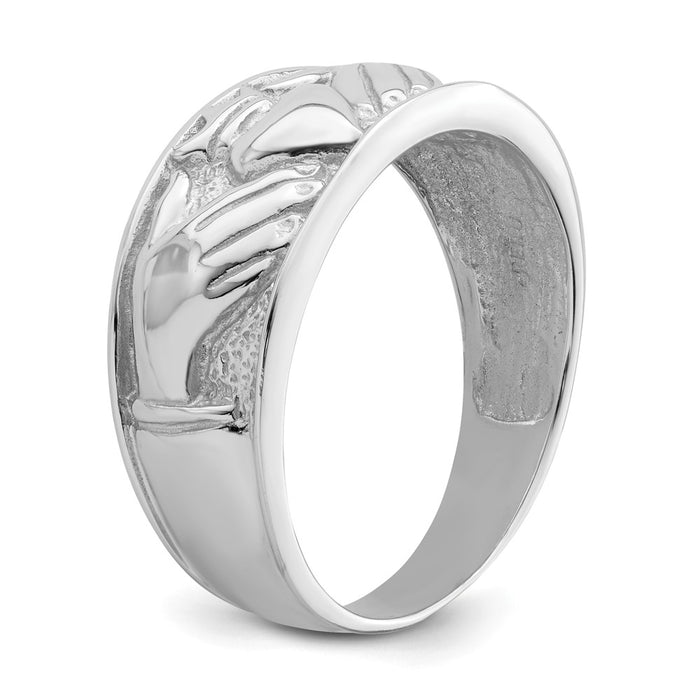 Buy Stylish Men's Claddagh Ring in 14K White Gold - Luxury & Quality Guaranteed-6