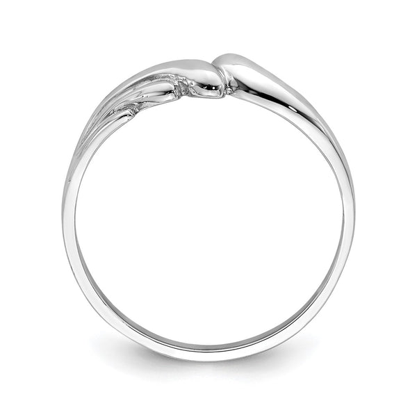 14K White Gold Wave Band Ring