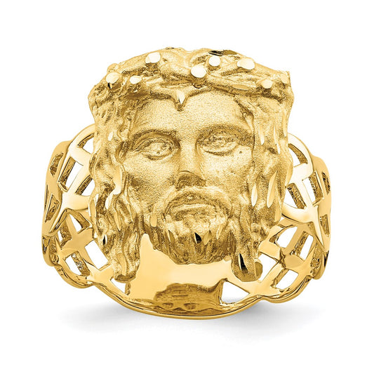 Shop Exclusive 14K Dual Finish Jesus Head Ring - Stylish & Affordable Design