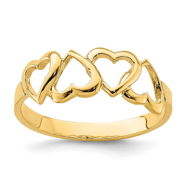14K Gold Polished Heart-Shaped Ring - Style GR1-1002049